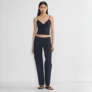 Sunday Best Aritzia Agatha Pant Navy Low Rise Straight Leg